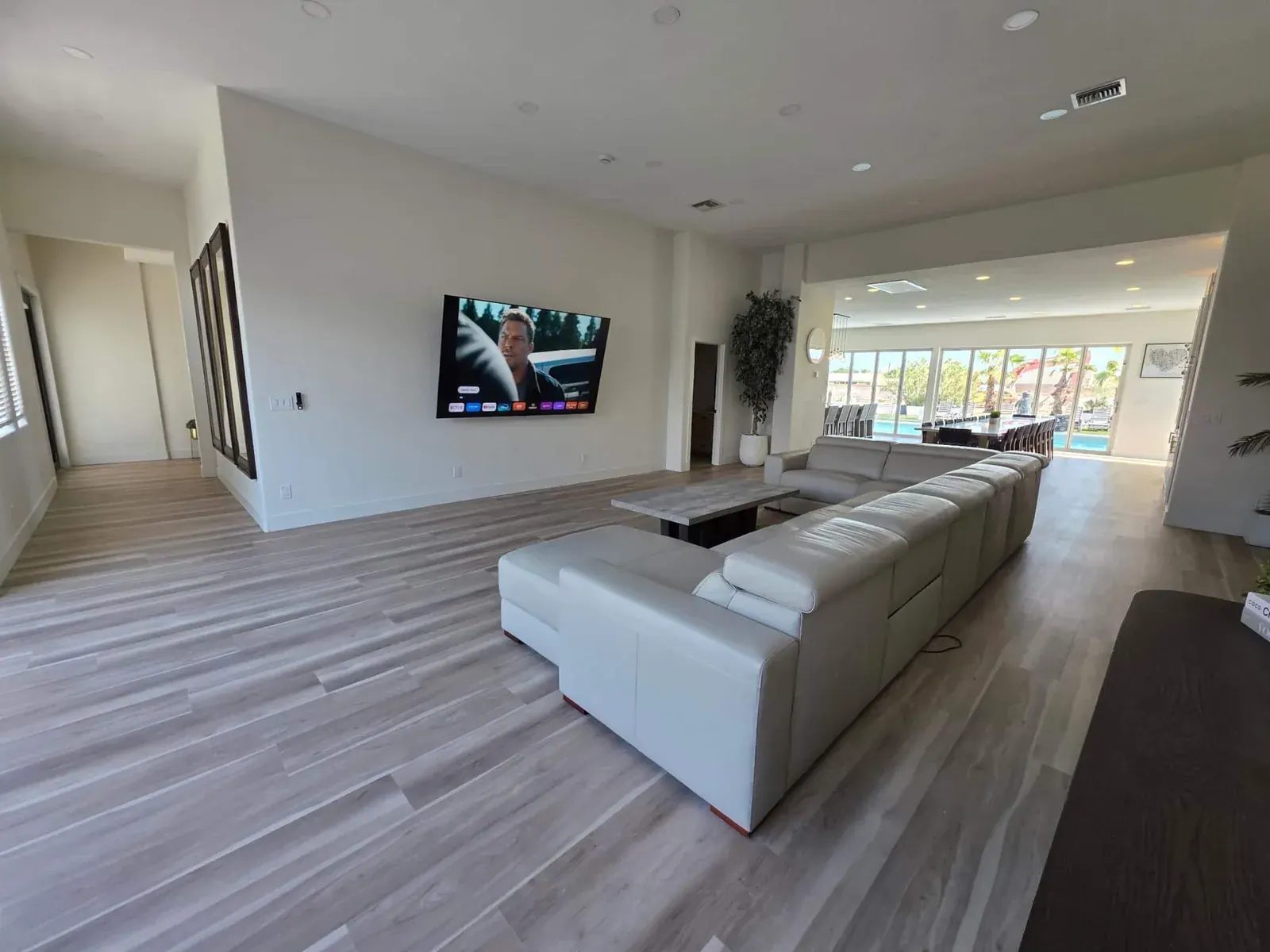 The living room looking toward the dining area